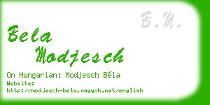 bela modjesch business card