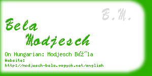 bela modjesch business card